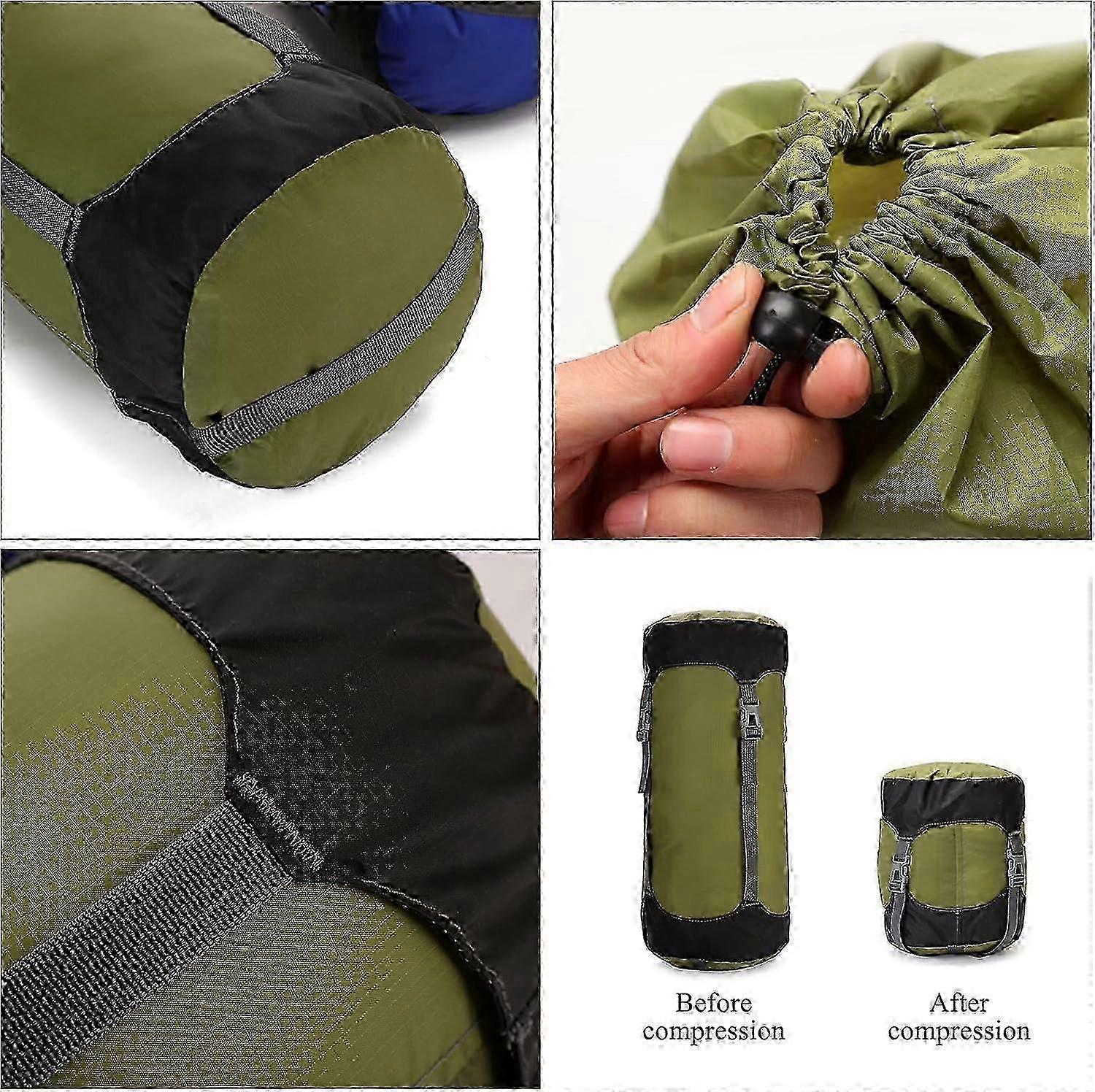 15L Lightweight Waterproof Compression Sack for Camping & Backpacking - Green
