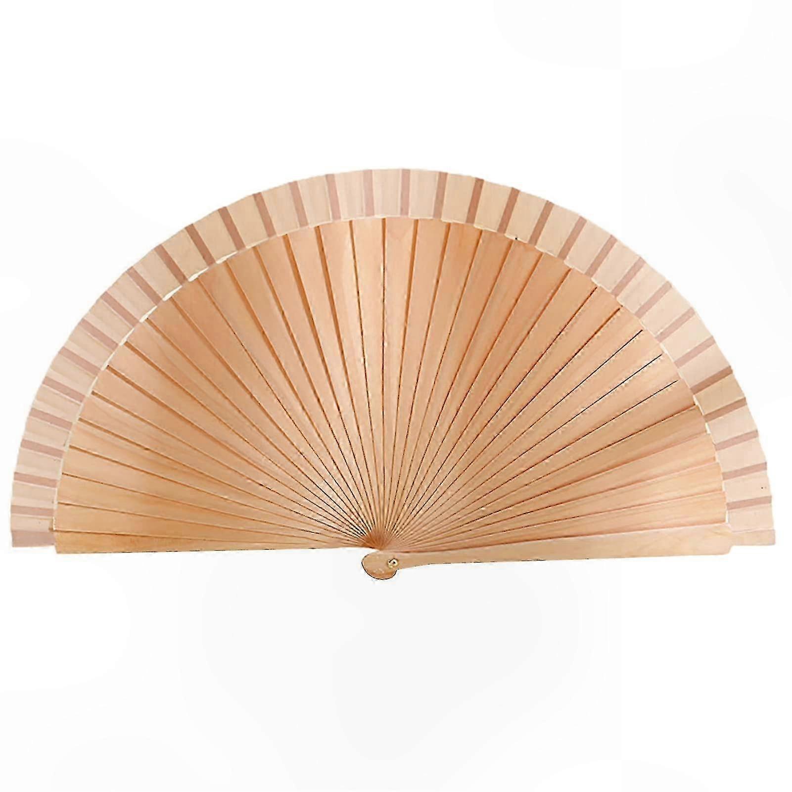 Handcrafted Wooden Folding Fan, Colorful Design for Dance and Performance Props