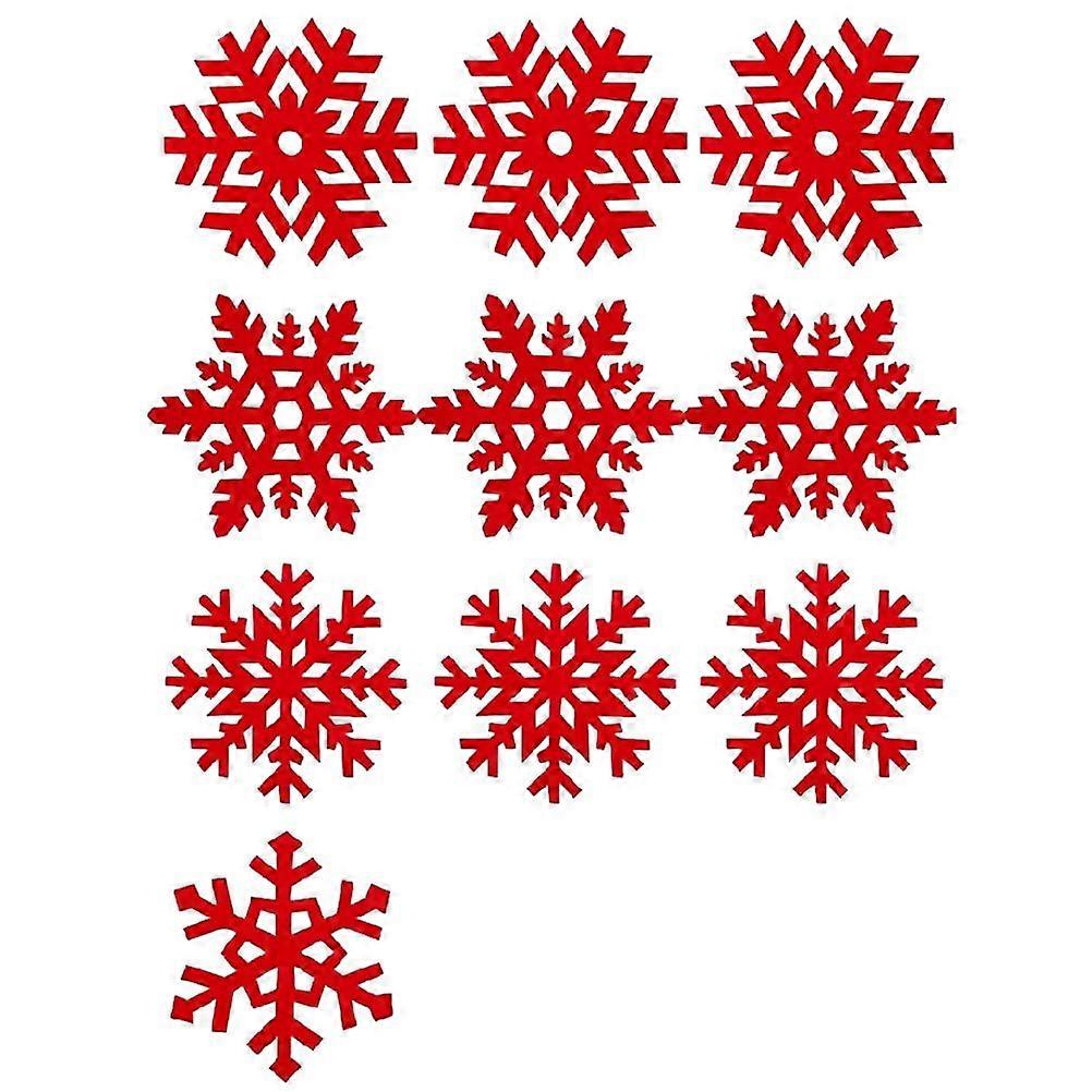 10Pcs Snowflake Coasters Christmas Felt Coasters Cup Mats (Random Style)