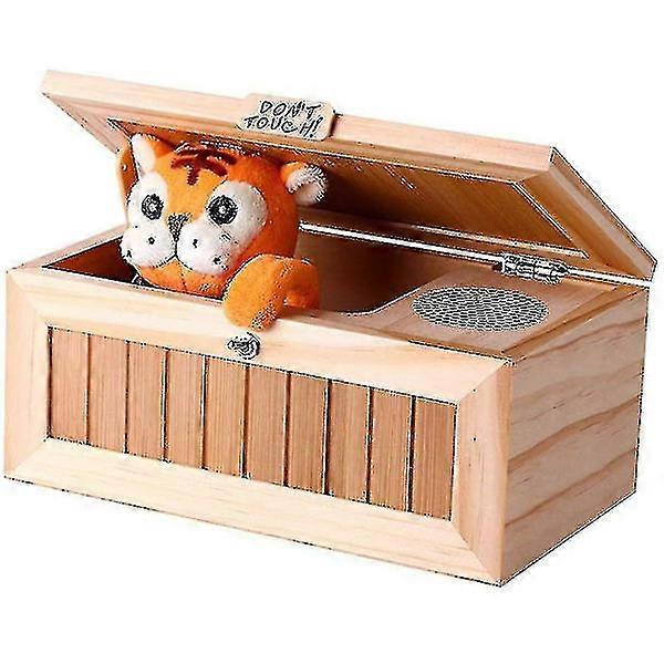 Kryc Wooden Useless Box - Leave Me Alone Box, die nutzloseste Maschine, nicht berühren. Neuartiges Schreibtischspielzeug.