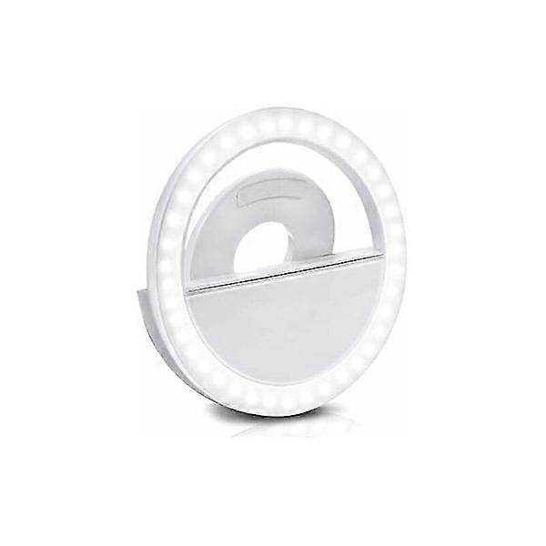 2 × 28LED قابلة لإعادة الشحن قابلة لإعادة الشحن قابلة للتعتيم على أضواء حلقة سيلفي ، مصباح تعبئة الكمبيوتر المحمول / الكاميرا ، 85 × 85 × 27 مم