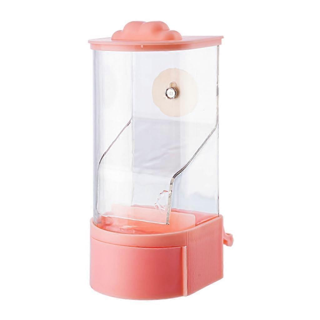 Clear Bird Feeder Automatic Seed Dispenser for Small Birds Rose Color Reduces Waste Suitable for Birdcages