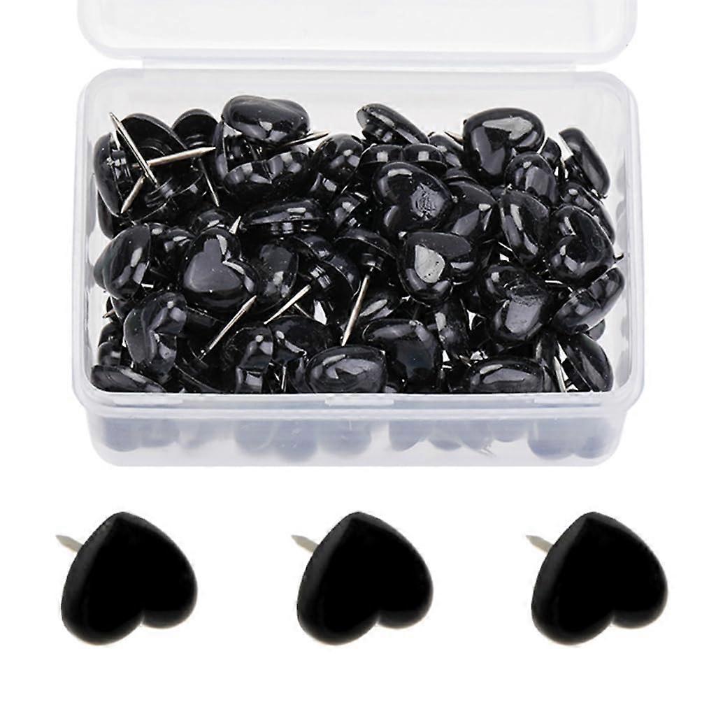 Heart Push Pin 50/100/150 Pcs With Case - Heart-Shaped Corkboard Tacks, Thumb Tacks For Office Note Boards