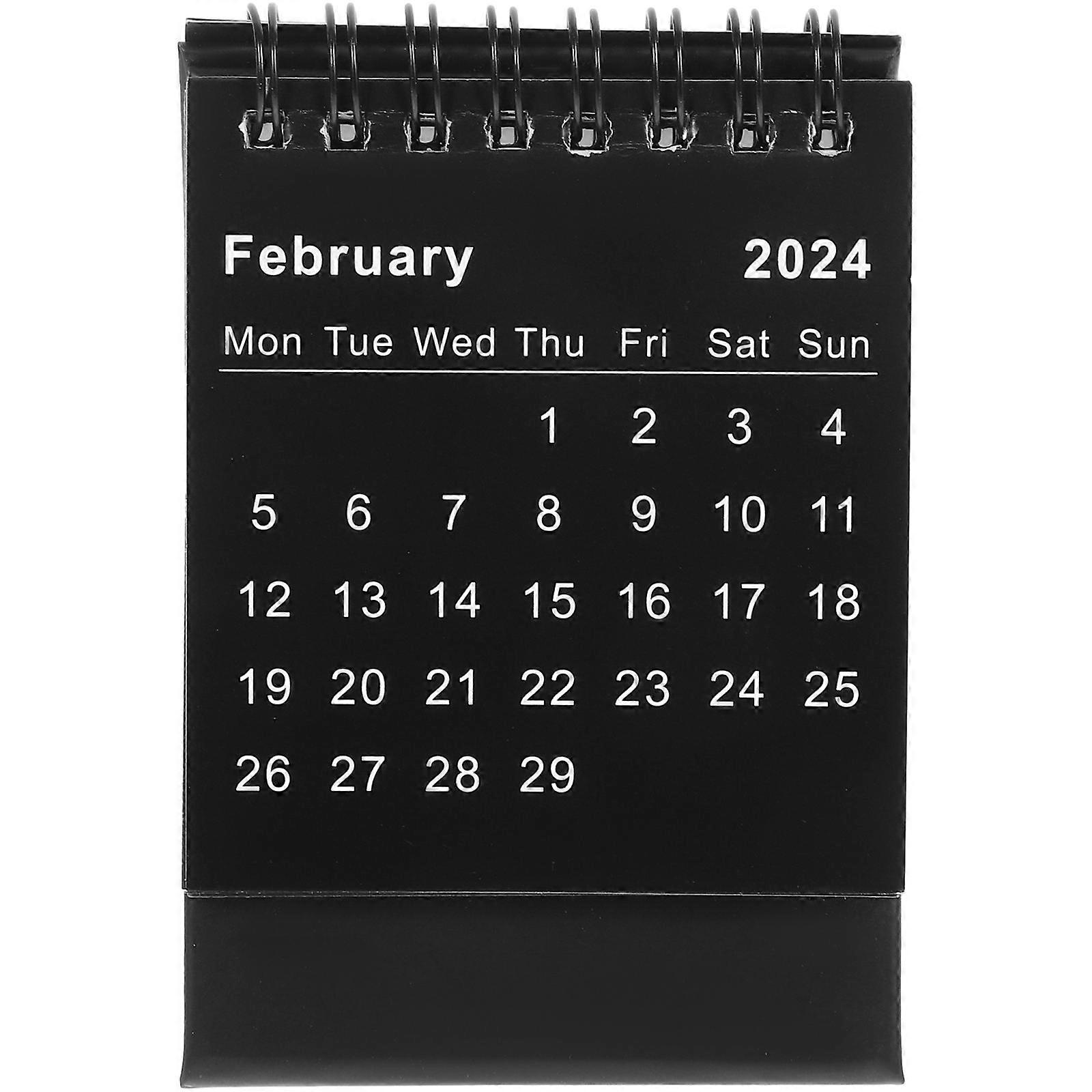 Standing Desk Calendar Mini Daily Desktop Calendar Home Office Black Page Tearing 1Set