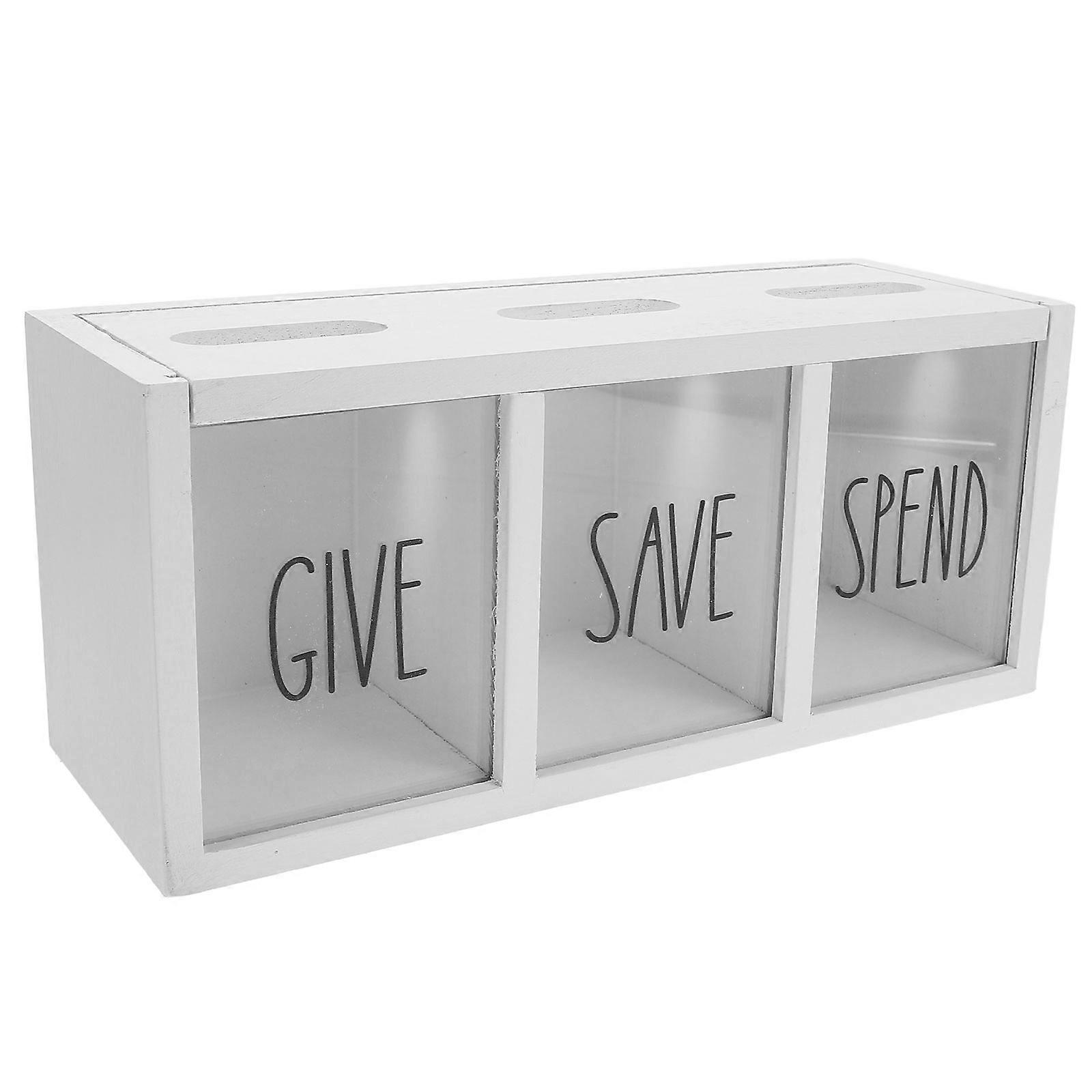 Wooden Piggy Bank for Kids and Adults with Wall Mount Design White Color Perfect for Storage Use 7.5 x 4.5 x 6.2 inches