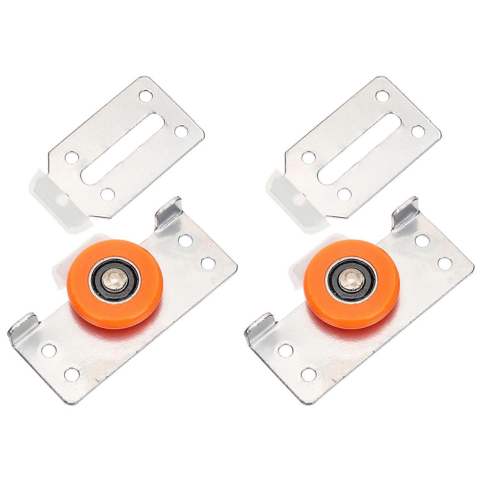 Door Support Roller Metal Sliding Pulley For Home Improvement Noise Reduction 2 Sets