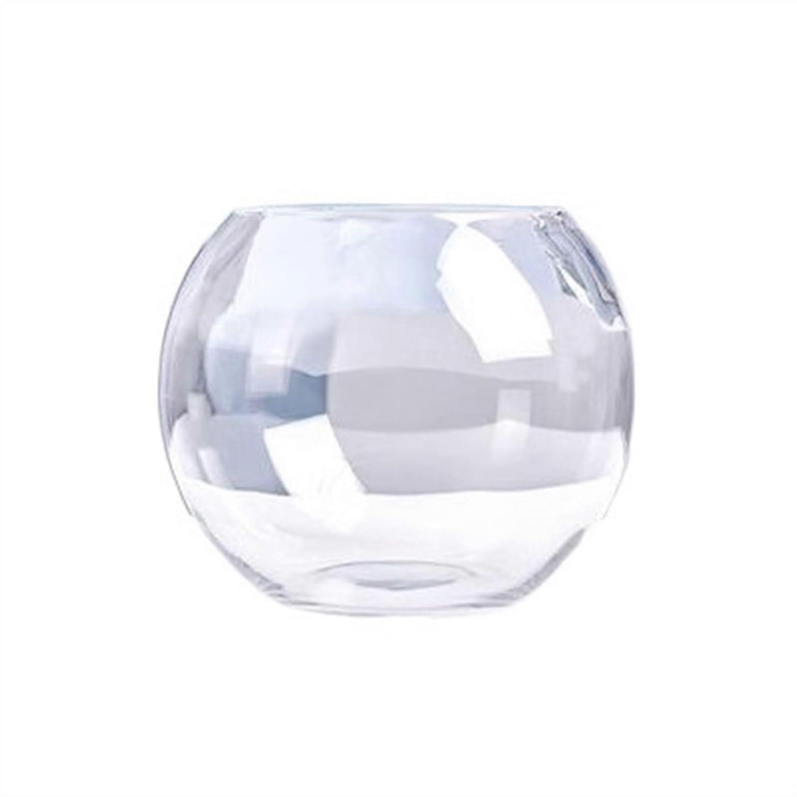 Aquarium Tank - Small Round Goldfish Tank with Thickened Transparent Glass for Home Office Desktop Tortoise Bowl (Model 002)