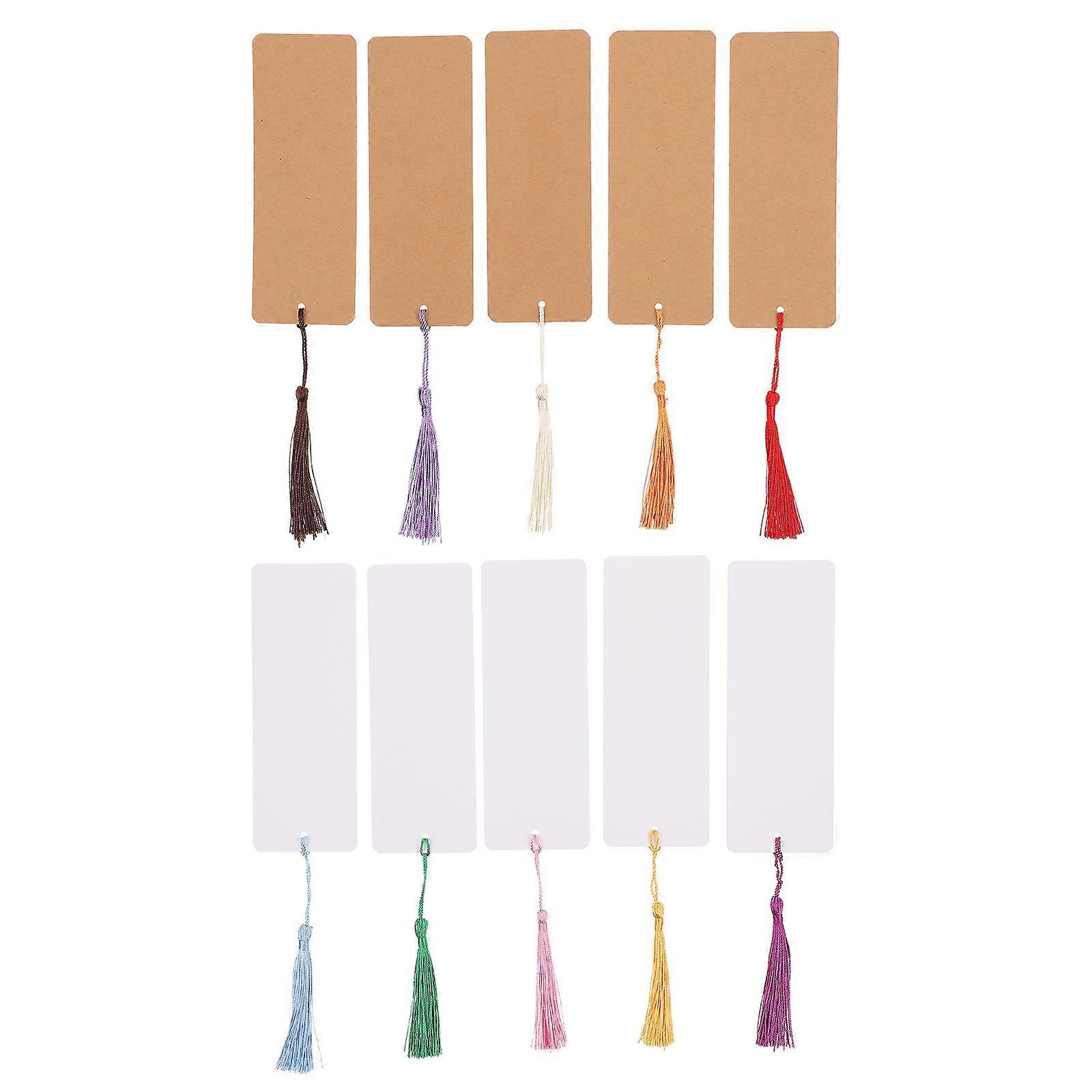Unfinished Paper Bookmark Bookmark with Tassels Page Marker Ideal Readers Small 140x50mm 2 Sets