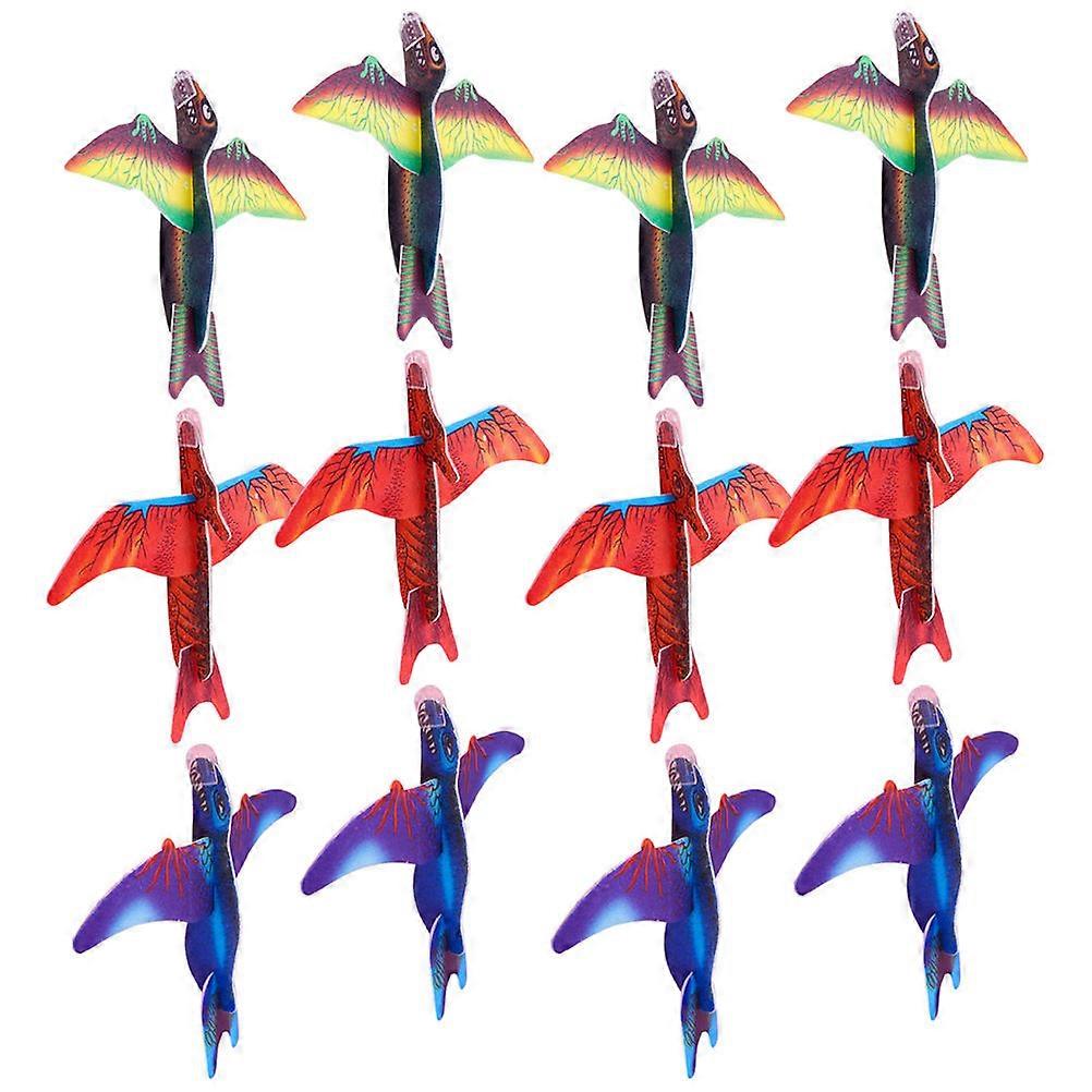 48pcs Foam Airplane Flying Dinosaur Party Favors for Birthdays Outdoor Fun Lightweight Easy to Launch Random Color