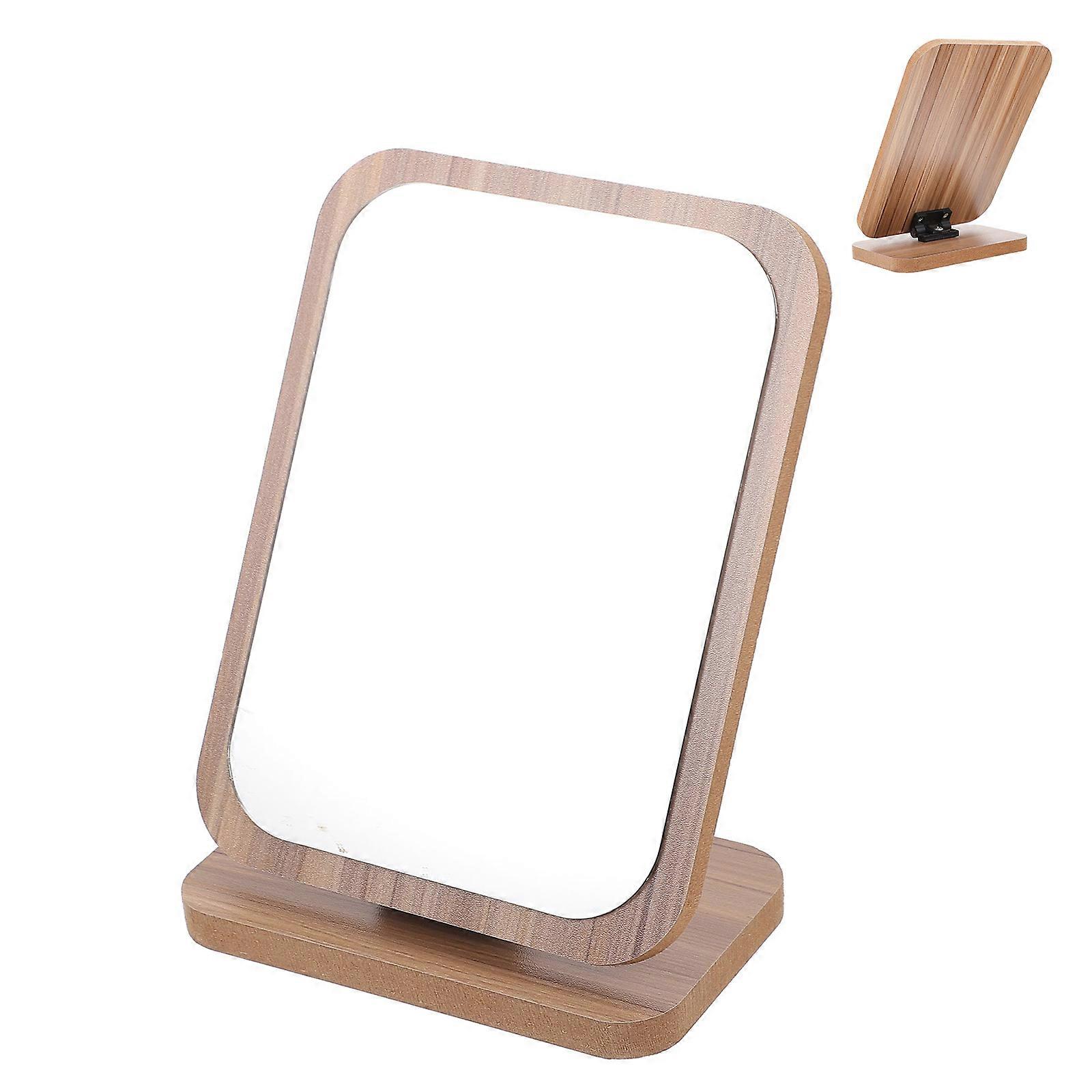 Folding Wooden Makeup Mirror with Stable Base, Large Vanity Mirror for Home and Travel, High Definition Surface for Stylish Grooming and Makeup