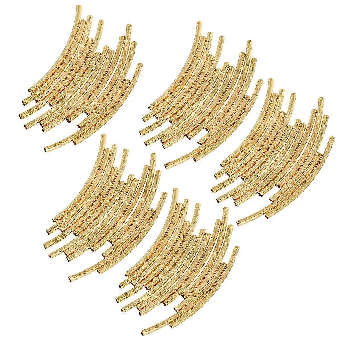 200Pcs καμπύλη μορφή σωλήνων σφαιριδίων χαλκού ιδανική για τα στοιχεία διακόσμησης σπιτιού 3.5X0.3CM χρυσά διακοσμητικά κοσμήματα που κατασκευάζουν τις προμήθειες