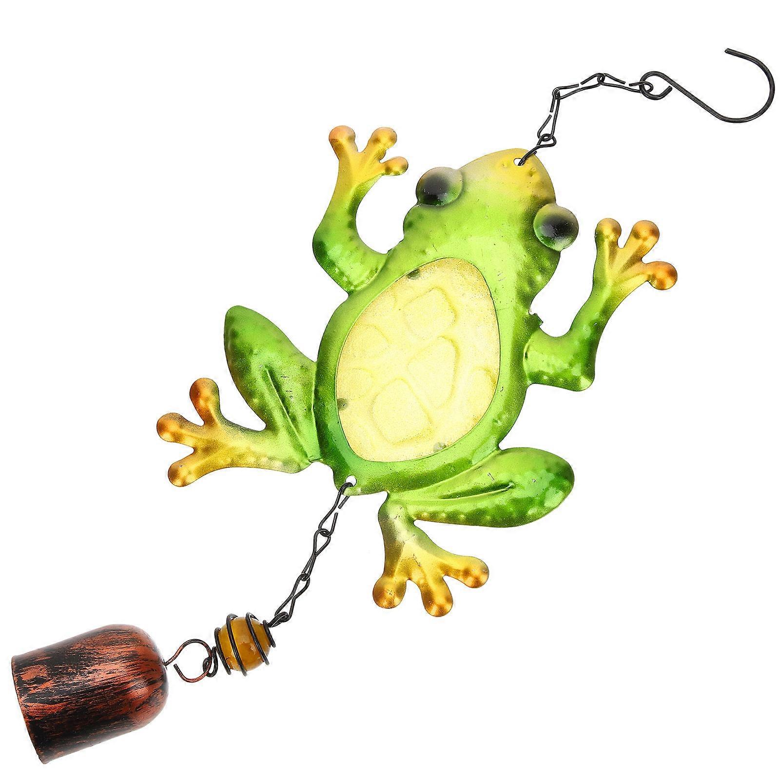 Garden Decor Frog Shaped Wind Chime For Home And Outdoor Use With Crisp Sound In Green Color 1Pcs
