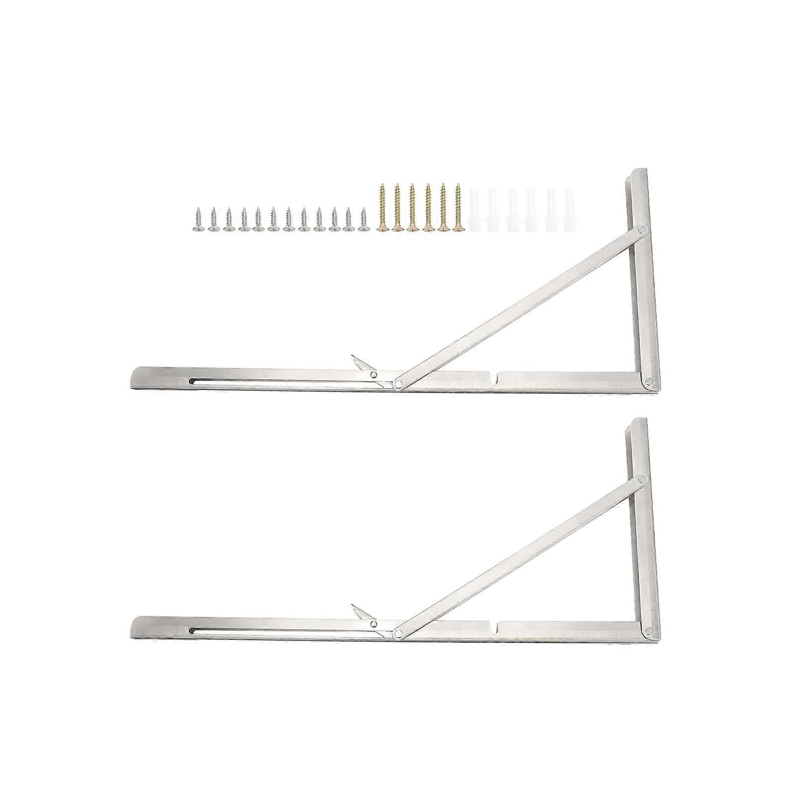 Stainless Steel Shelf Brackets 2Pcs Ideal For Indoor Outdoor Use 20X10.7CM Triangle Shape Support Shelves