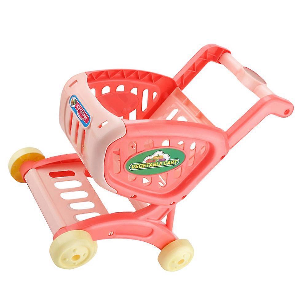 Supermarket Toy Kid 1Set Pink Cart Shape Indoor Play Simulation Design For Children Exercise Hands-On Ability