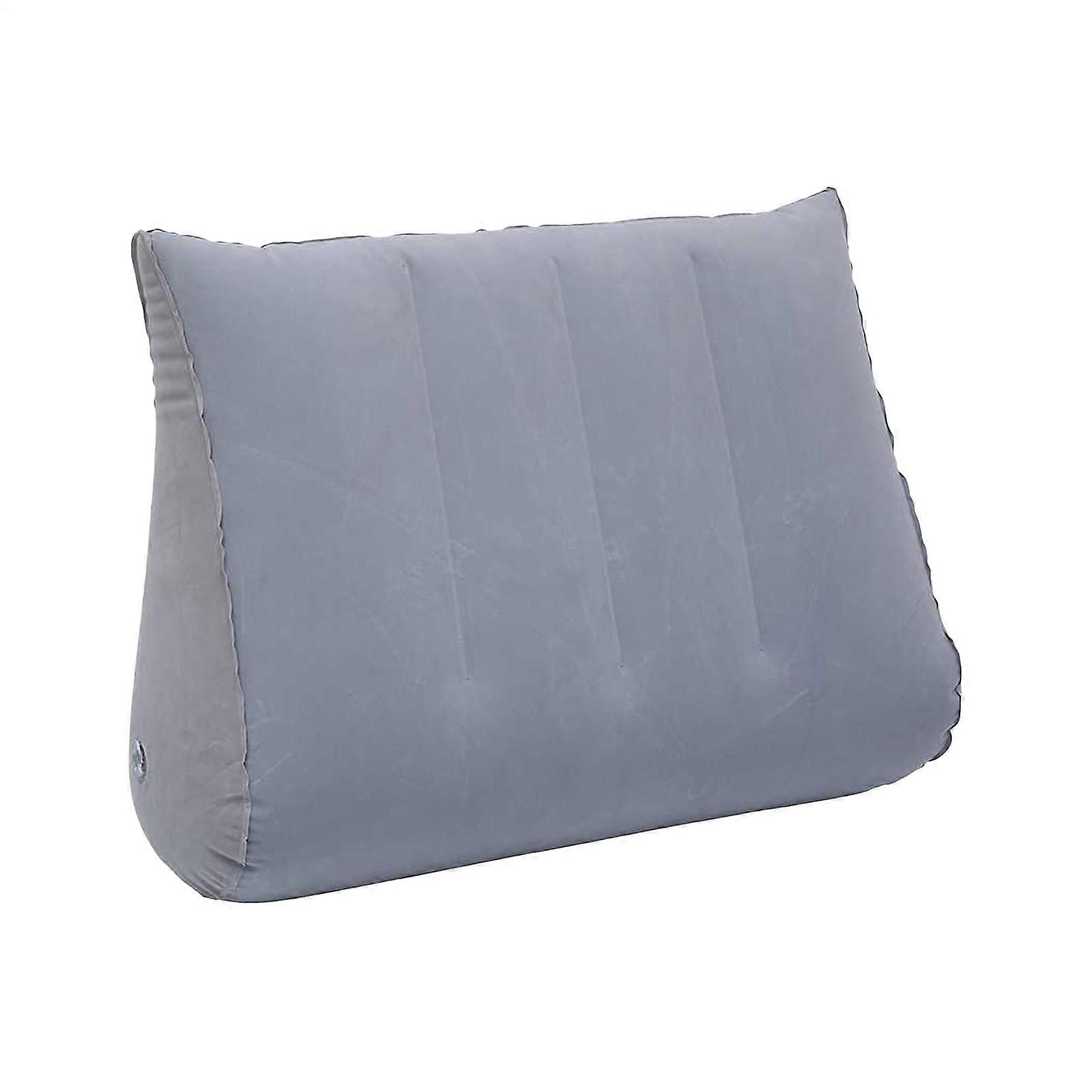 Wedge Pillow for Adults, Inflatable Ergonomic Support Cushion for Sleeping, Reading, Backrest, Pregnancy, Gray