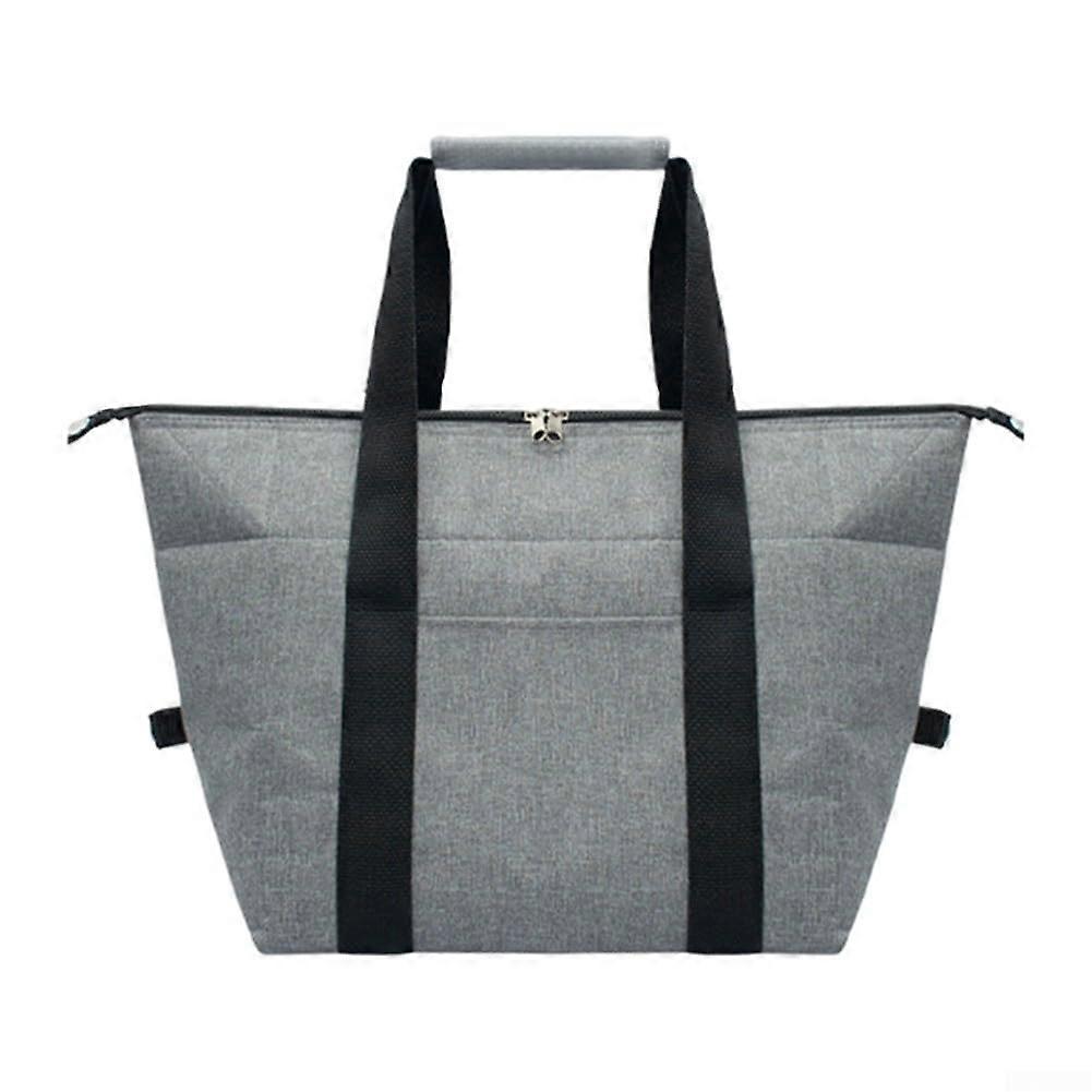 Insulated lunch box with spacious interior, for camping trips and daily meals (L Gray)