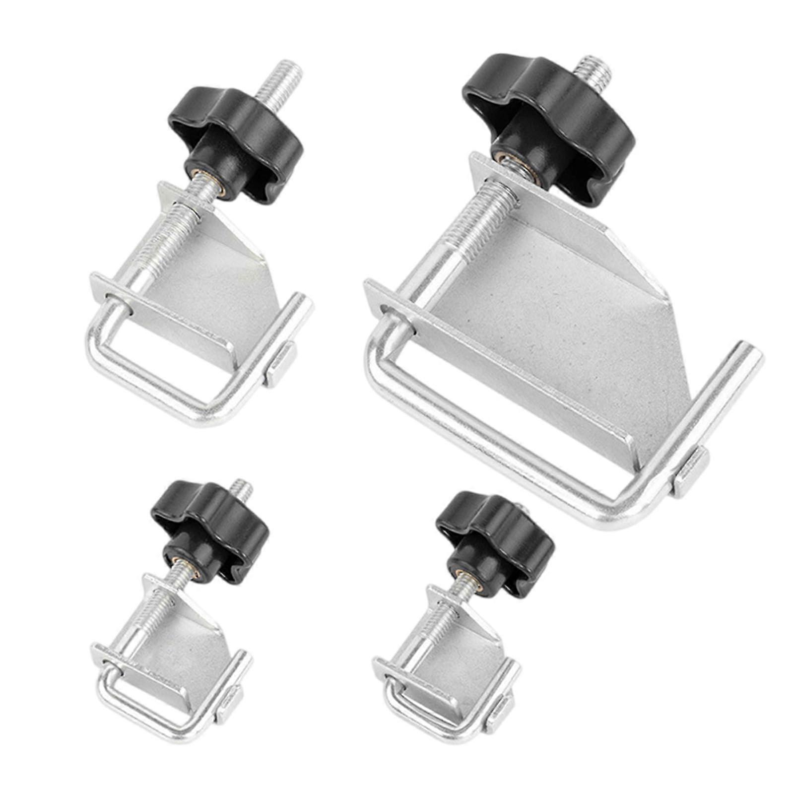 4 Piece Metal Tubing Clamp Set, High Tensile Steel Fasteners, Protective Finish for Workshop and Household Use, Silver