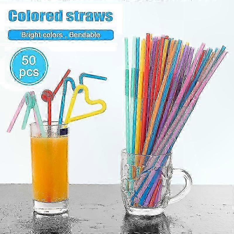 Flexible Bendable Straws for Beverages 26cm Safe for Home Party Bar Use
