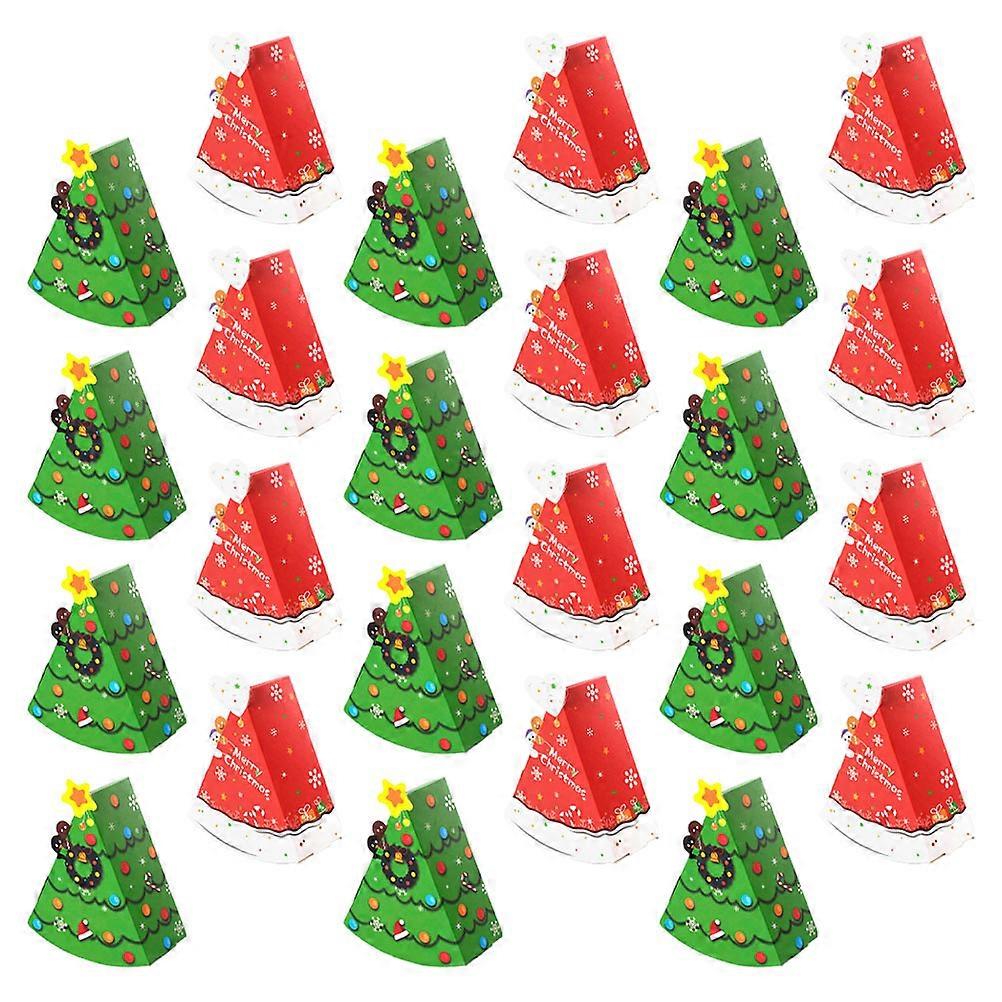 Colorful Candy Treat Boxes 24Pcs Designed In Christmas Tree Shape For Seasonal Party Favors