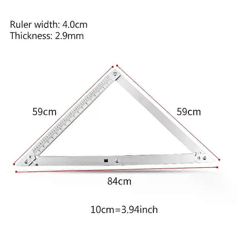 45 Degree Folding Carpenter Square Tri Angle Ruler, Aluminum Alloy Angle Ruler, M89B Woodworking Measuring Tool