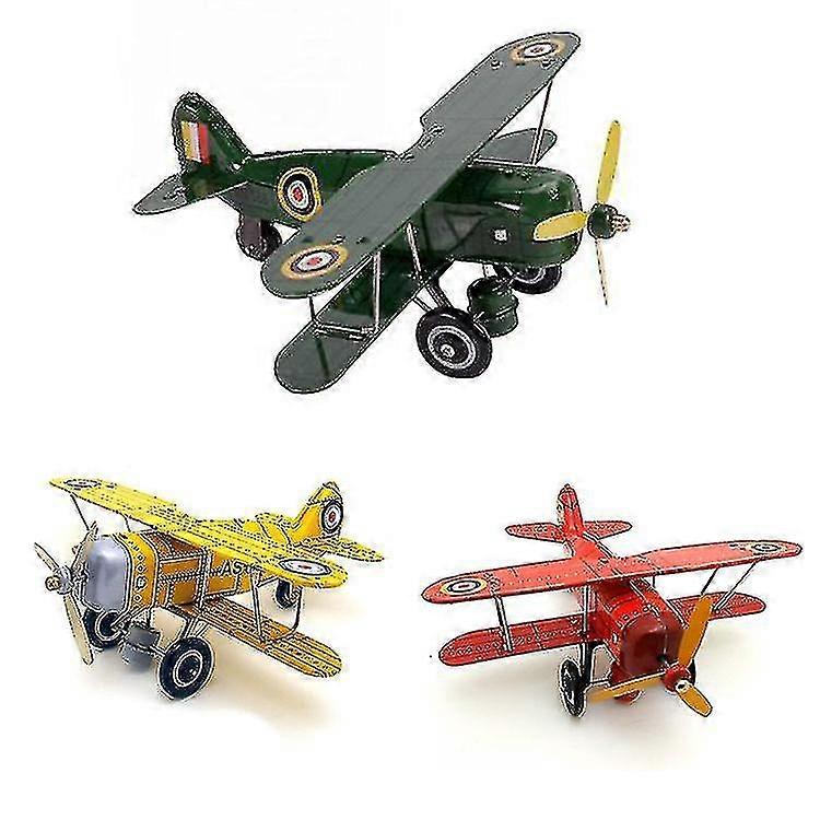 巻き上げ飛行機のおもちゃ、ブリキ、ブリキ素材、紙箱包装