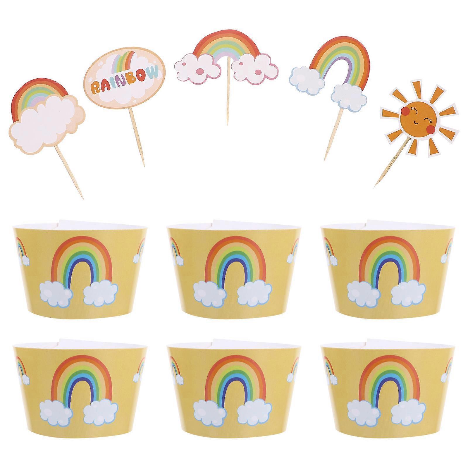 Cupcake Containers For Themed Parties Decoration Yellow 20 Sets 23X5Cm
