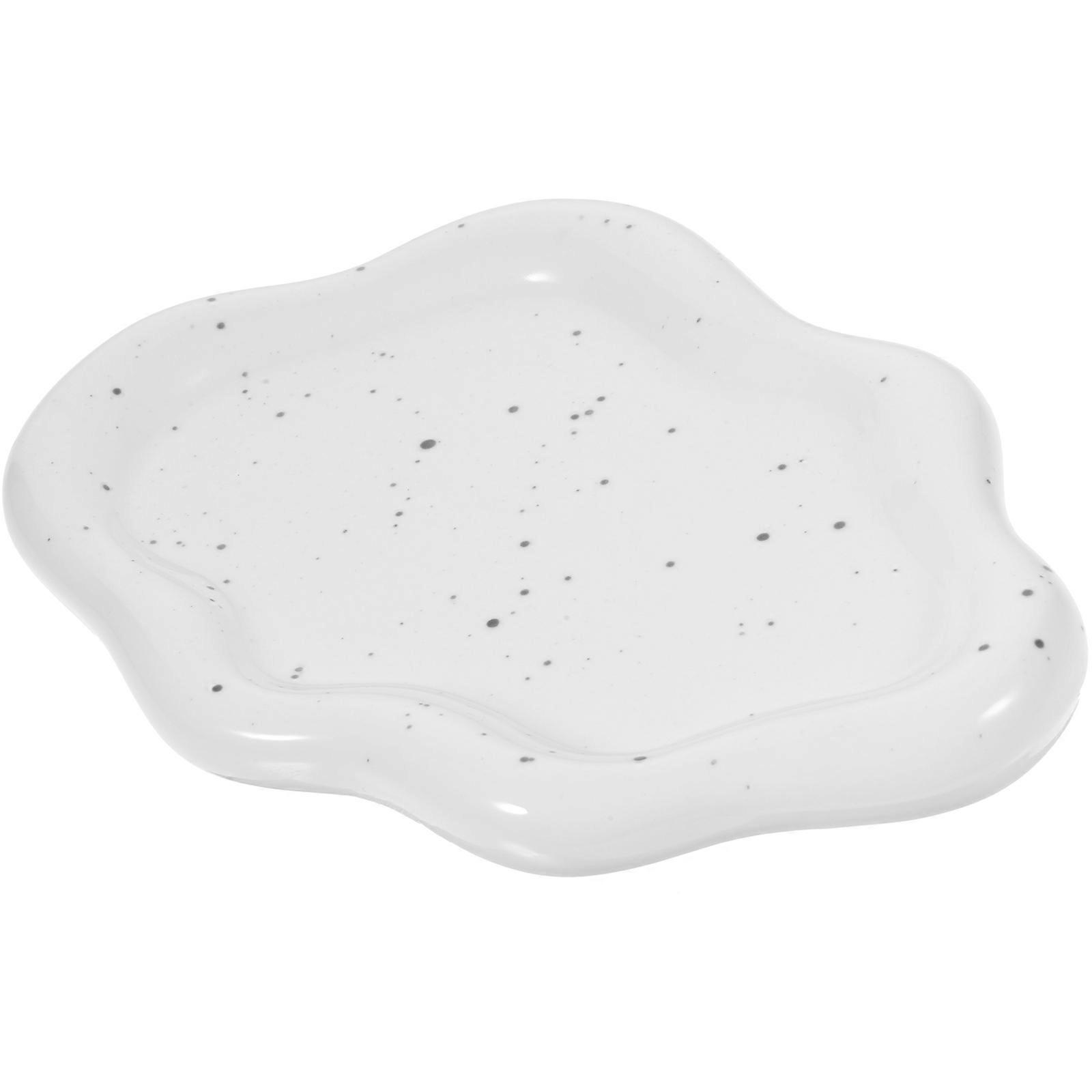 Trinket Dish Irregular Ceramic Plate for Storage Use Assorted Color