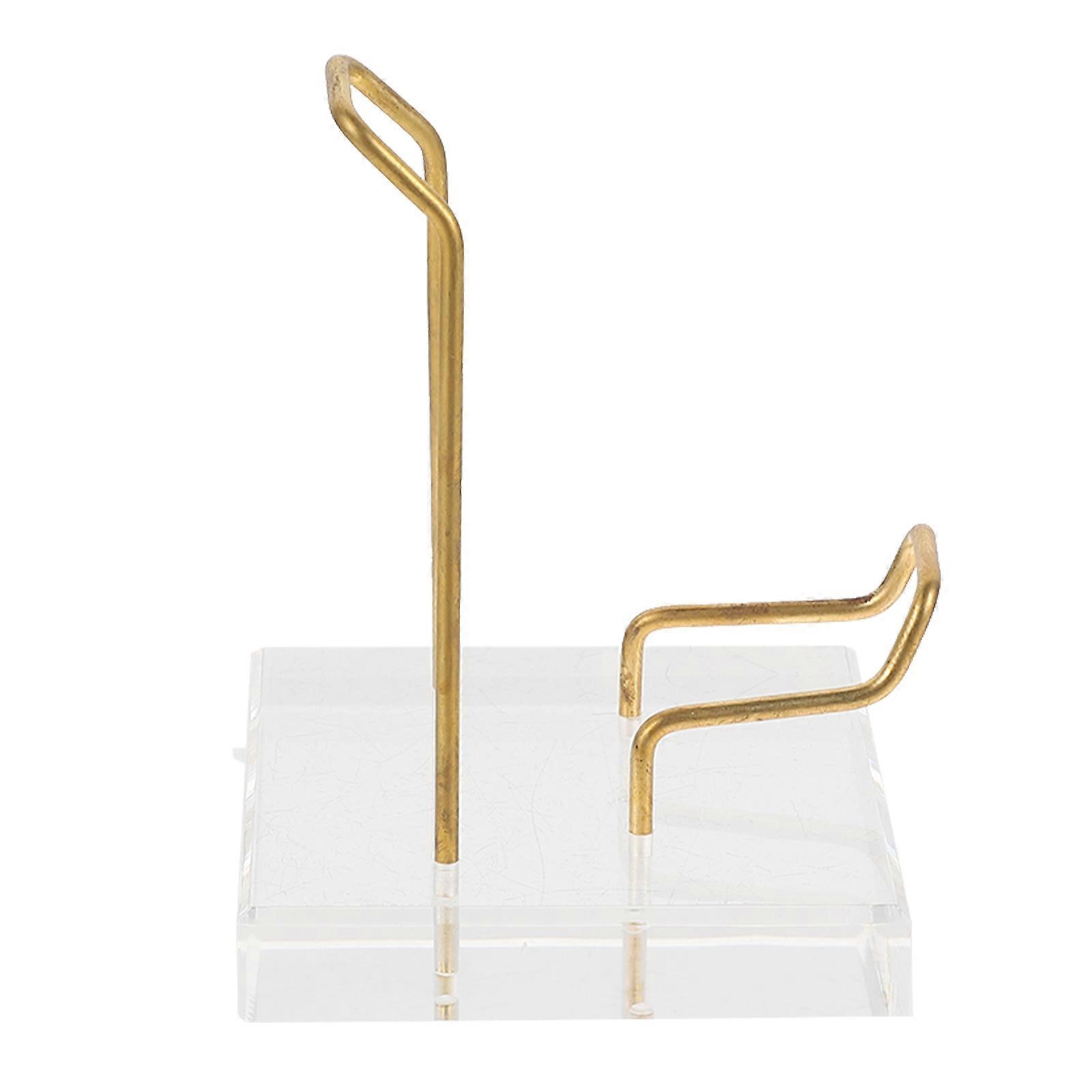 Here's a refined and professional product description based on your input:
**1pc Transparent Acrylic Mineral Display Base with Metal Rack –