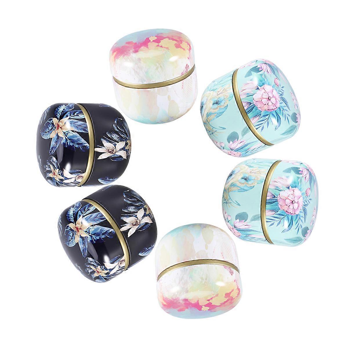 Portable Spice Storage Tank 6 Pcs Mini Round Candy Jar With Dual Lid Design For Special Events And Celebrations Assorted Color Advanced Technology