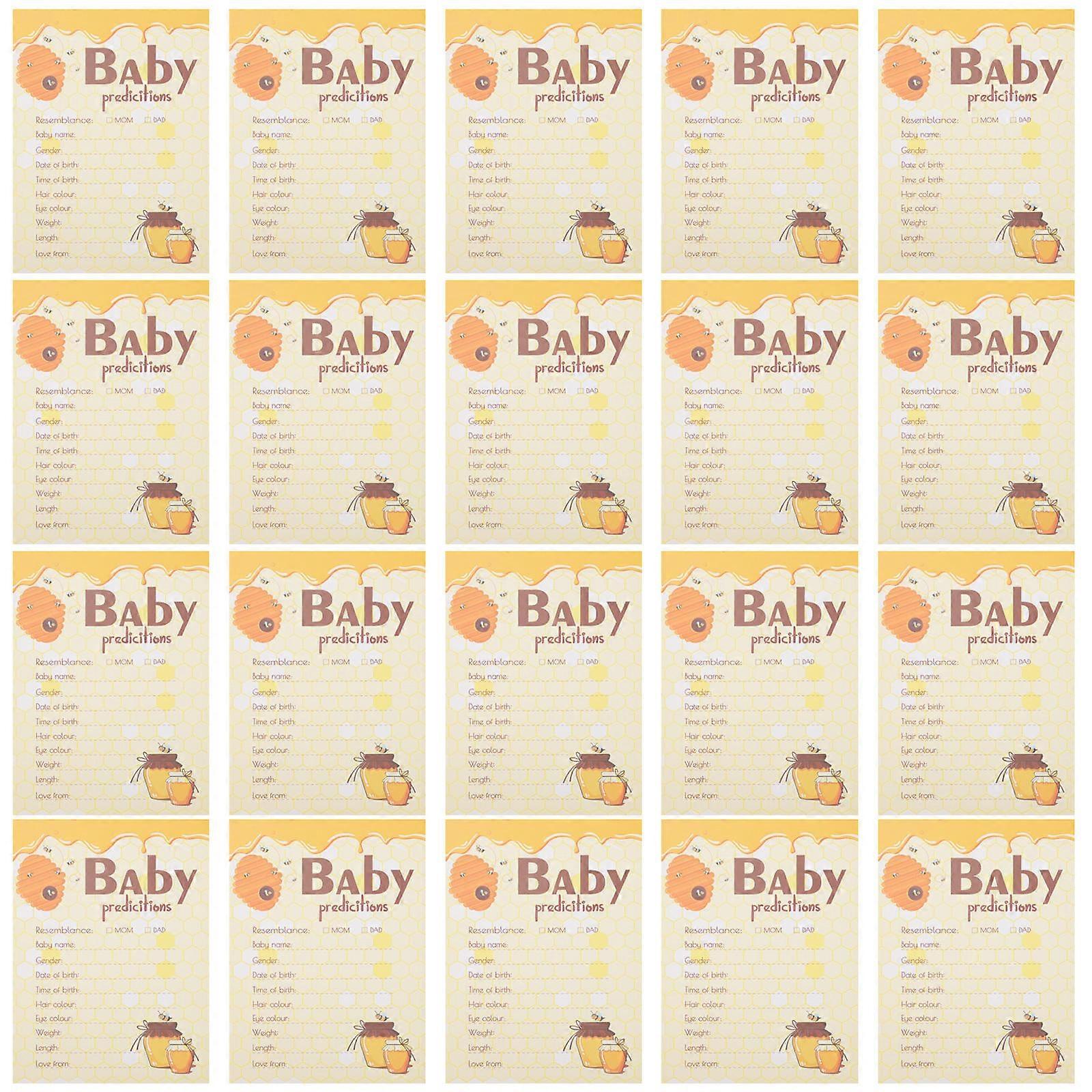 20Pack Baby Gender Reveal Game Cards Made From Paper For Baby Shower Parties Designed For Parents And Guests In Yellow Rectangle Shape