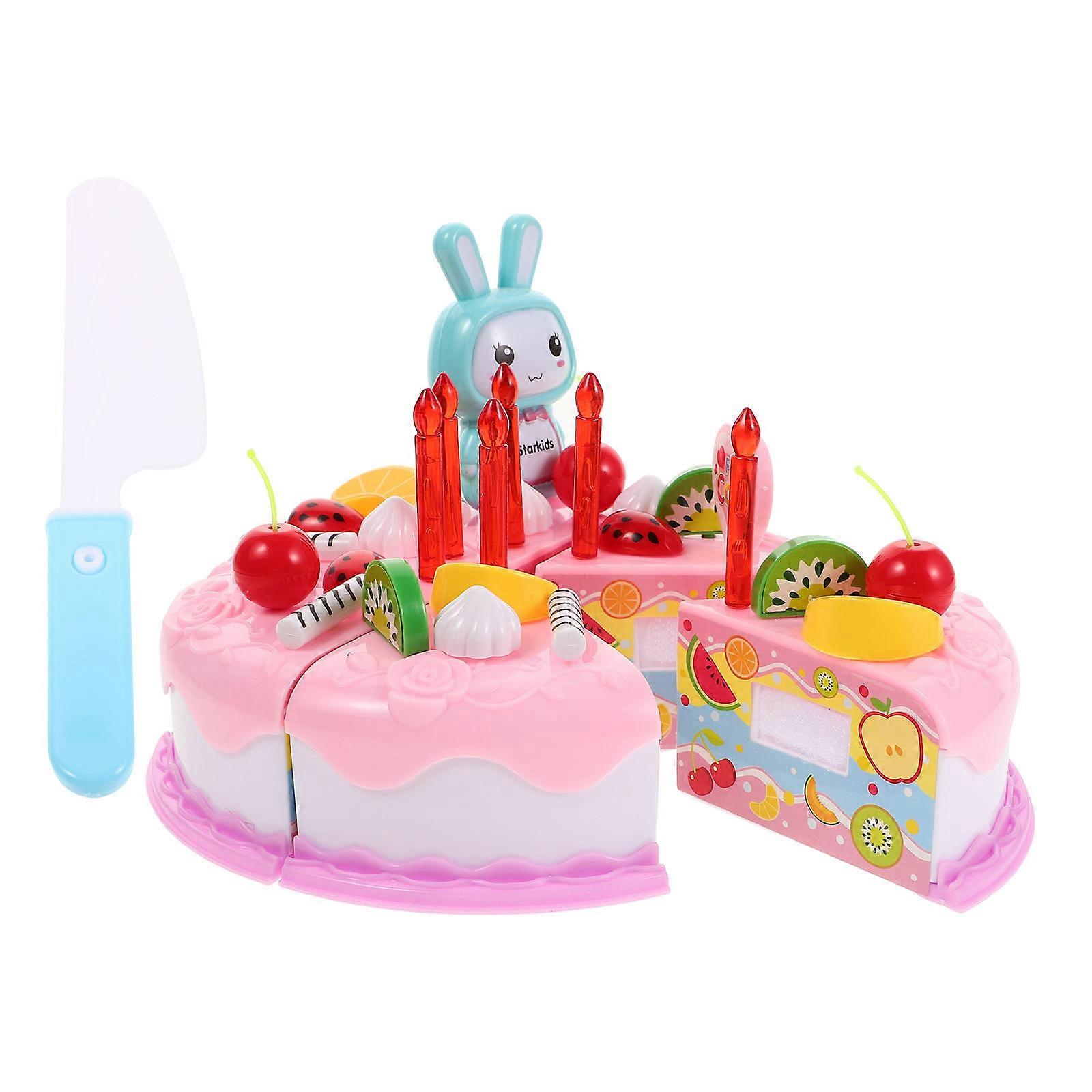 Creative Birthday Cake Toy Cutting Playset For Kids With Eye-Catching Design And Simulated Furniture Shape 1 Set