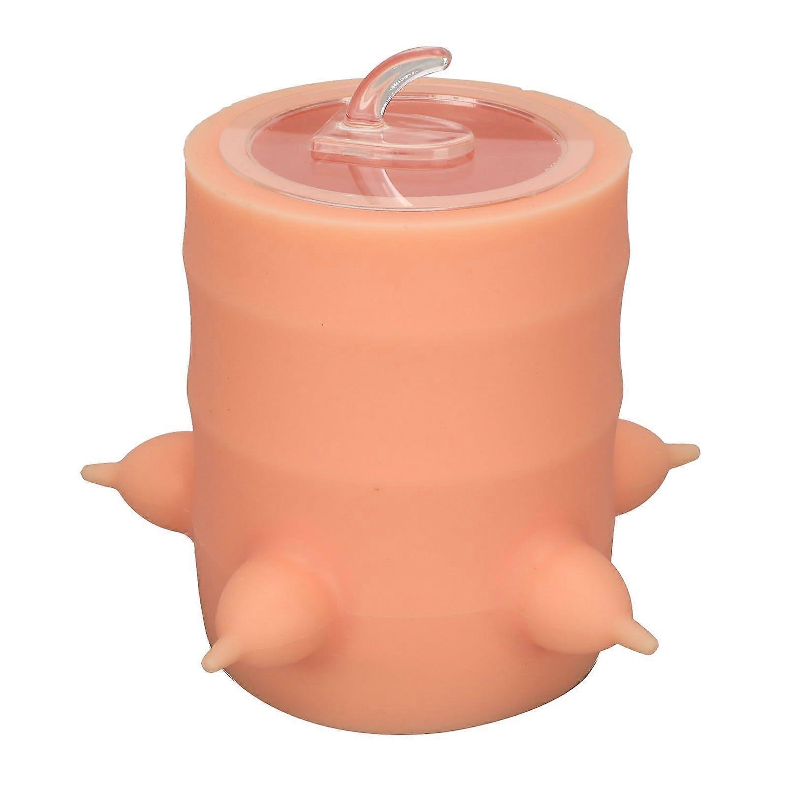 Multi Nipple Pet Milk Feeding Construction for Puppies Kittens, 400ml Soft Silicone Bowl with Lid