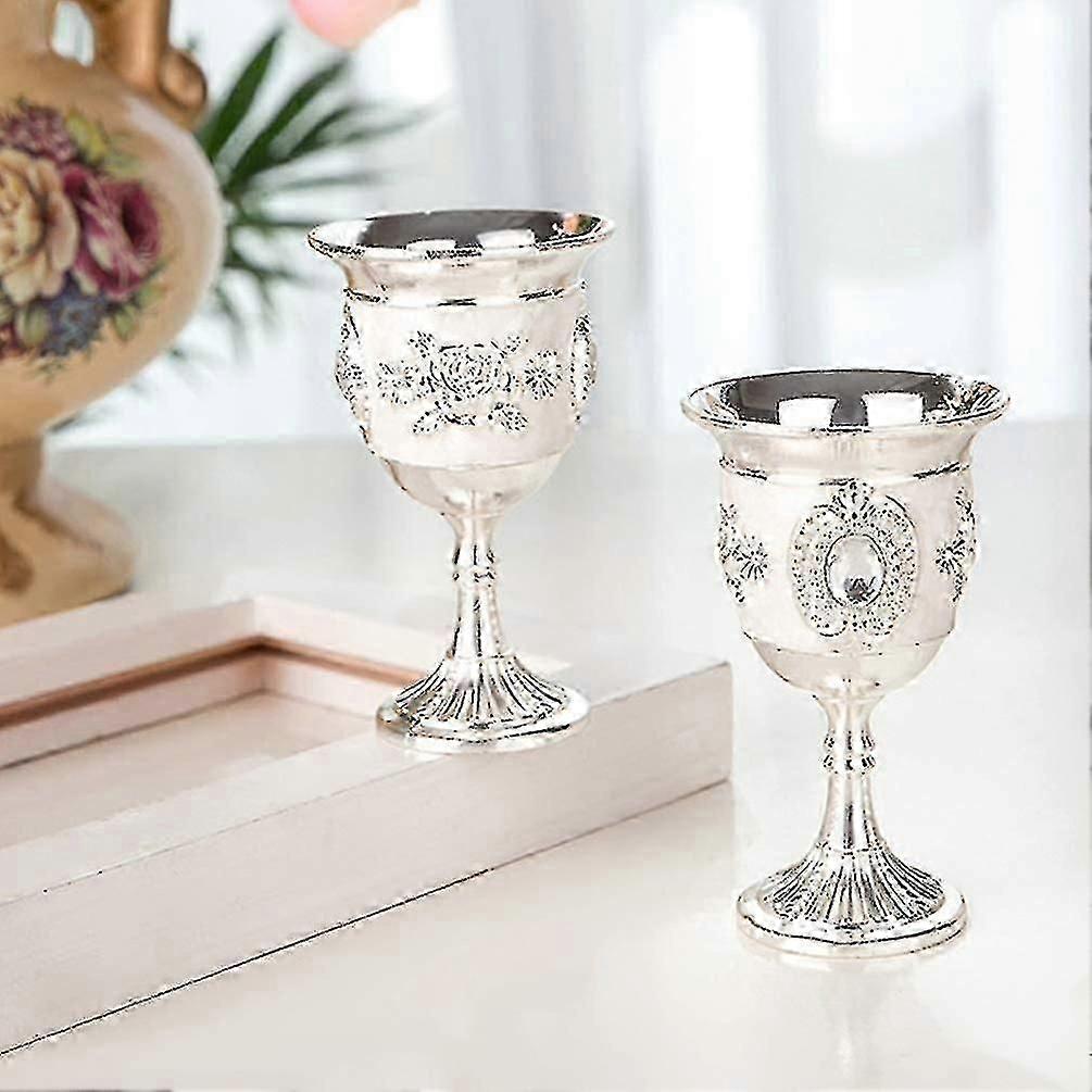 Zinc Alloy Goblet with Floral Inlay  Elegant Barware for British Hosts