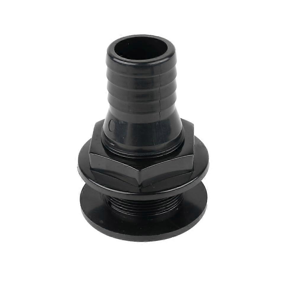 Thru Hull Connector, 3/4' Thru Hull Fitting ABS Pump Drain Vent Hose Fitting for Boats Marines Black