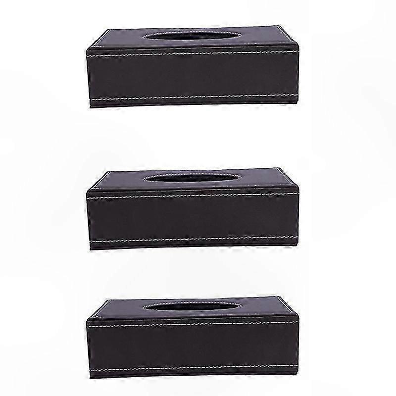 Leather Rectangular Tissue Box Holder for Home, Car, Hotel Use
