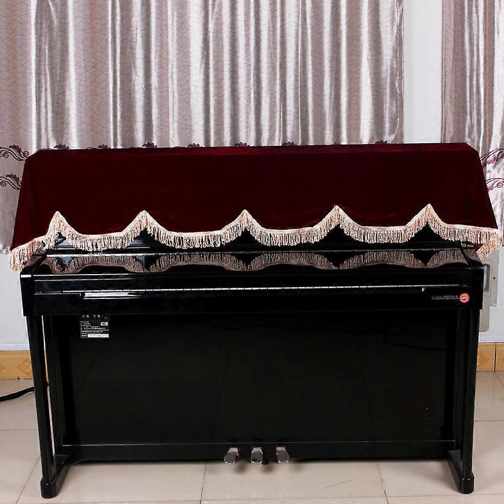 88-key Electronic Piano Keyboard Cover Pleuche Fastener Tape Decorated with Fringes Beautiful
