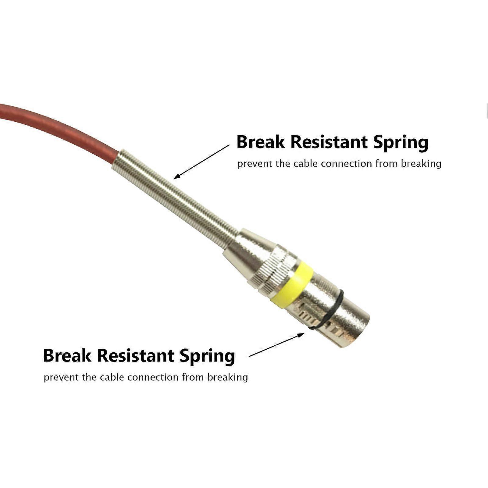8.2ft 3.5mm Microphone Audio Cable XLR to 3.5mm Female Jack Condenser Microphone Cord Mic Line with Protective Metal Spring 2.5-meter