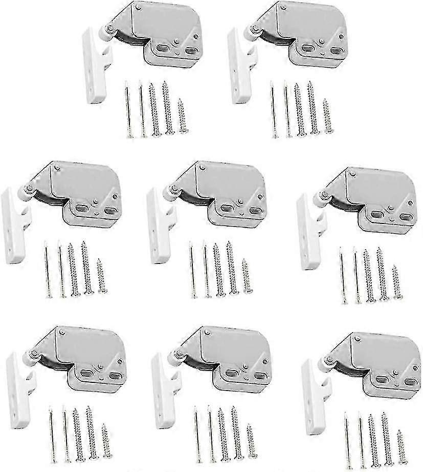 Spring Latch Cabinet Door Push White Lock Mini To Open For With