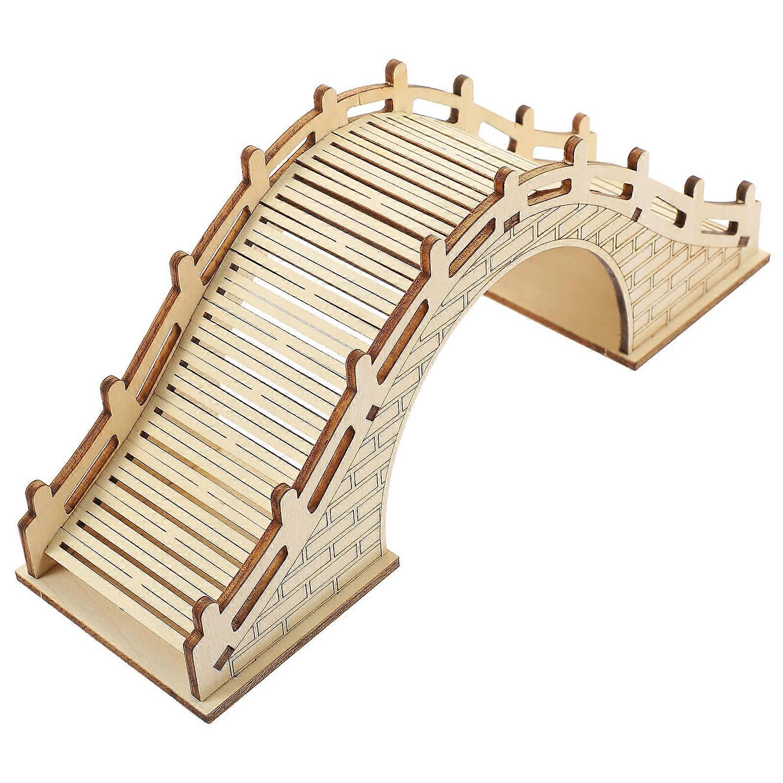 1 Set Children's DIY Arch Bridge Model Interactive Wooden Toys Assemble Plaything