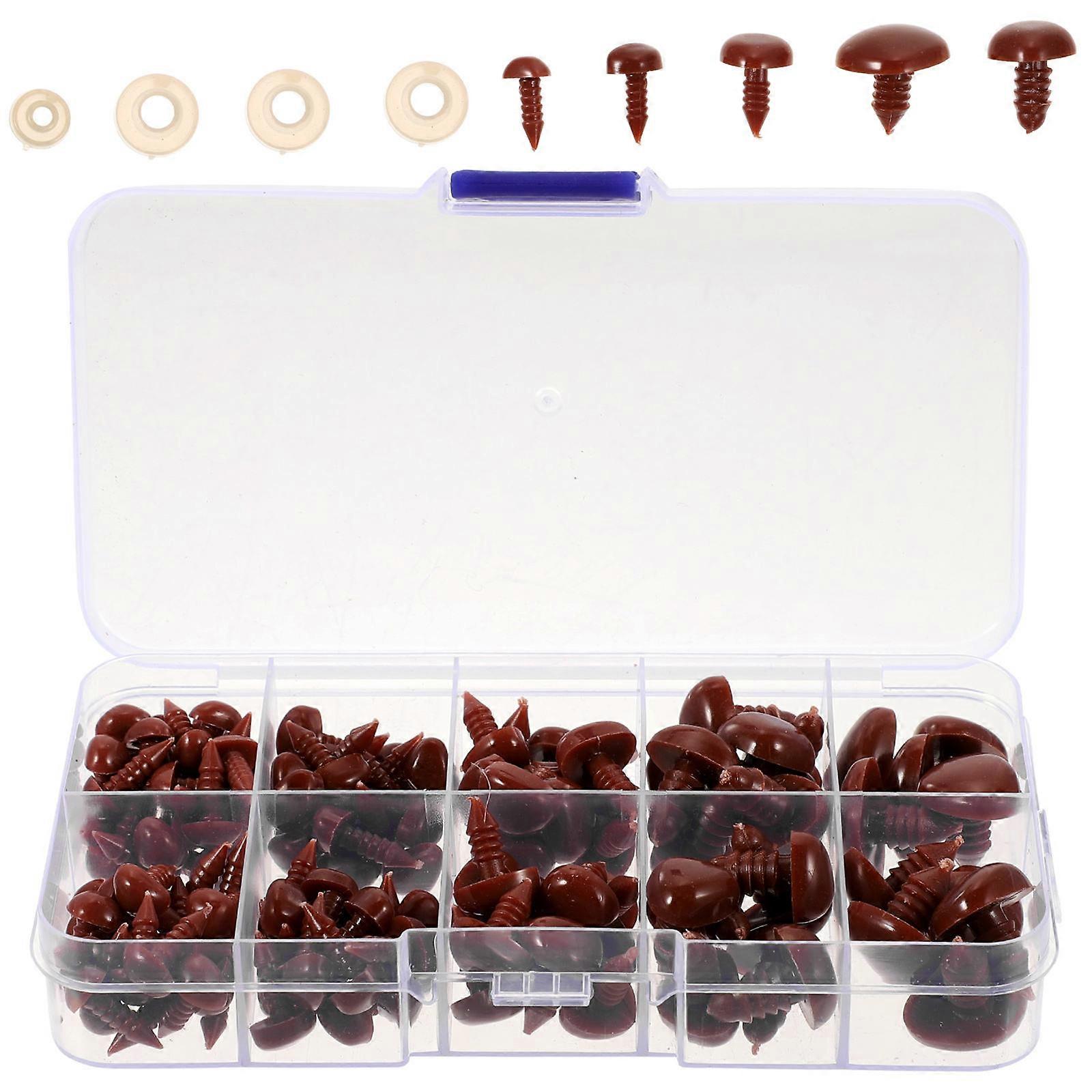 Brown Plastic Safety Eyes with Washers for Wedding Crafts and DIY Projects 1 Set