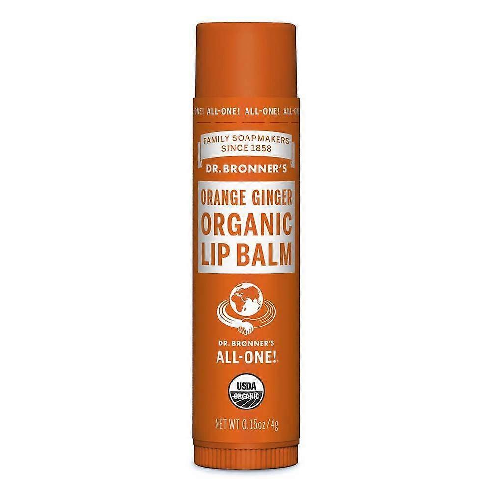 Dr Bronner Lip Balm Orange Ginger 4g - 4 Pack