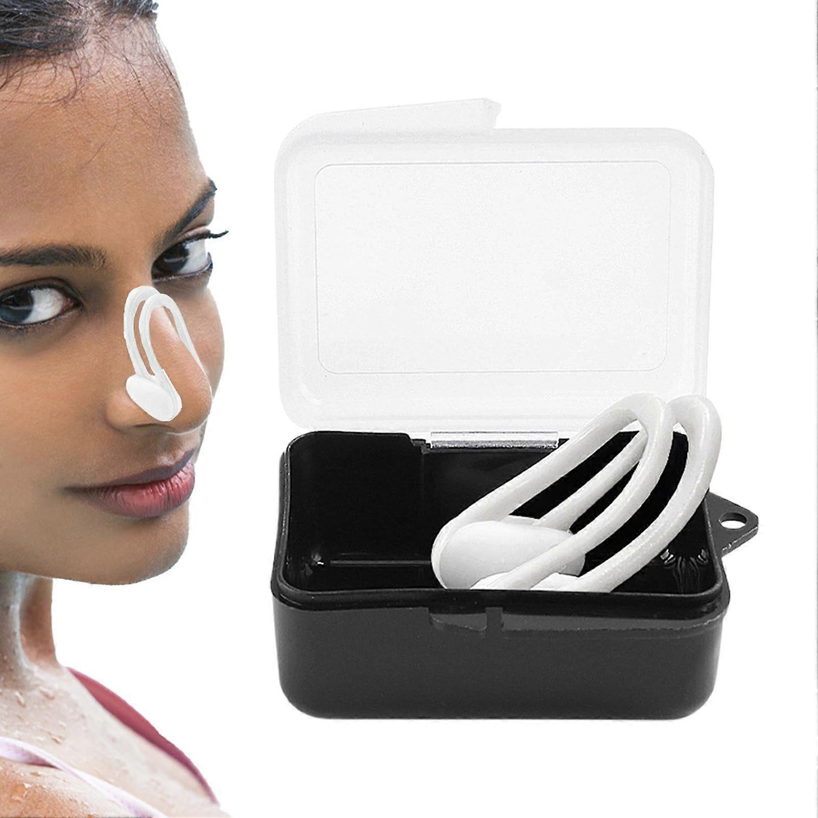 Swimming Nose Cap for Training and Surfing - Ergonomic Design, Adjustable Fit, White, Suitable for Kids and Adults