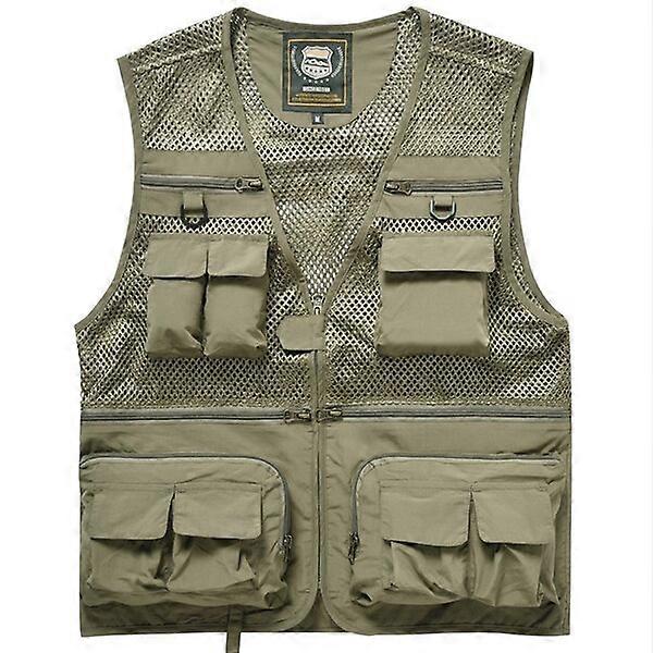 Men's outdoor vests, available in sizes from XL to 5XL, wear-resistant, breathable and with multiple pockets