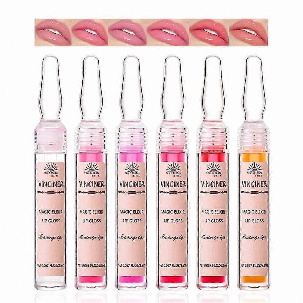 6-Piece Lip Oil Set, Hydrating Color-Changing Gloss, Non-Sticky Shine, Long-Lasting Moisture for Lips