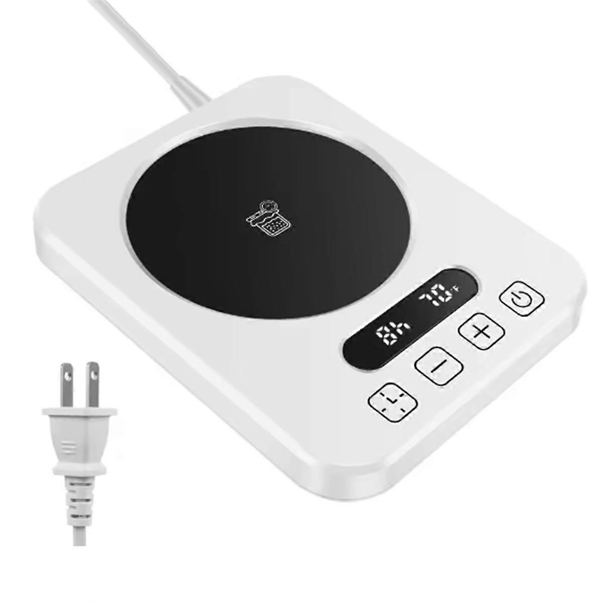 Heating Coaster 8H Timed Insulation Warming Coaster Coffee Heater Thermostatic Coaster White US Plu