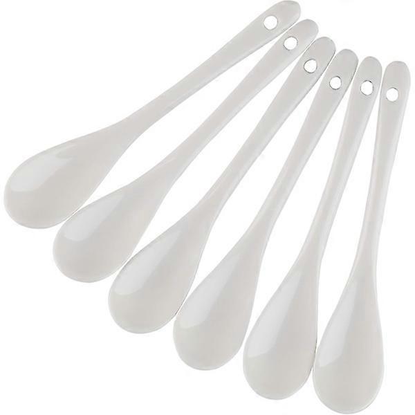 Porcelain Egg Spoons for Soft Boiled Eggs Coffee Tea Desserts Ceramic Spoons set of 6 (egg spoons 6)
