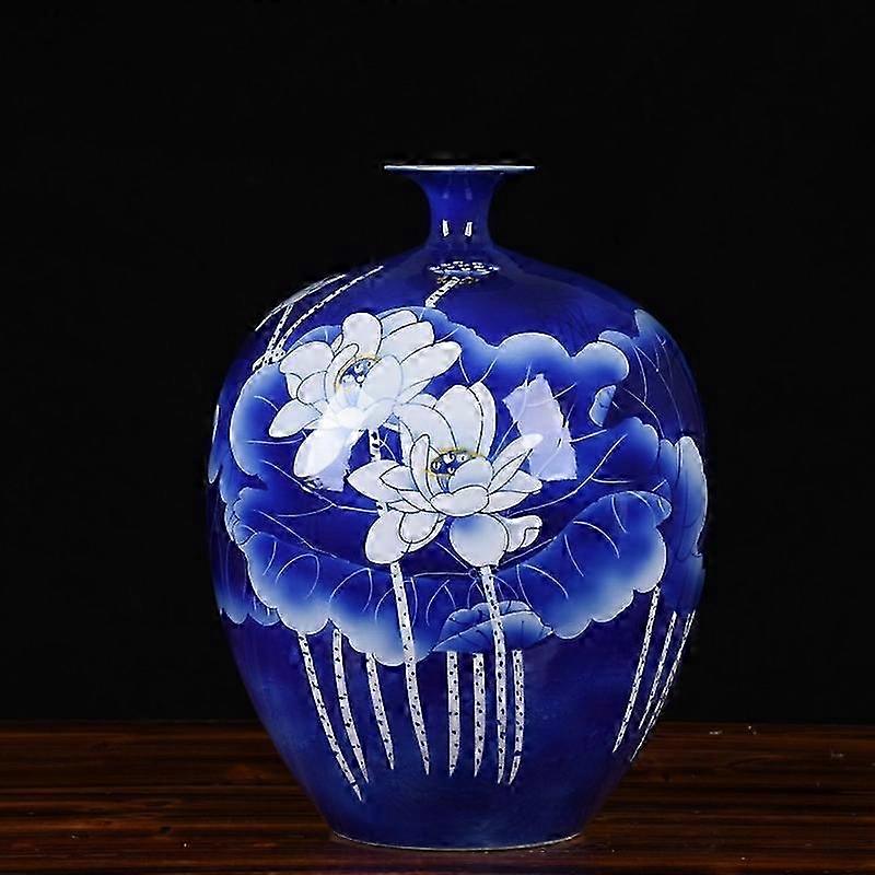 Study Room Decor & Collectible Blue & White Vase