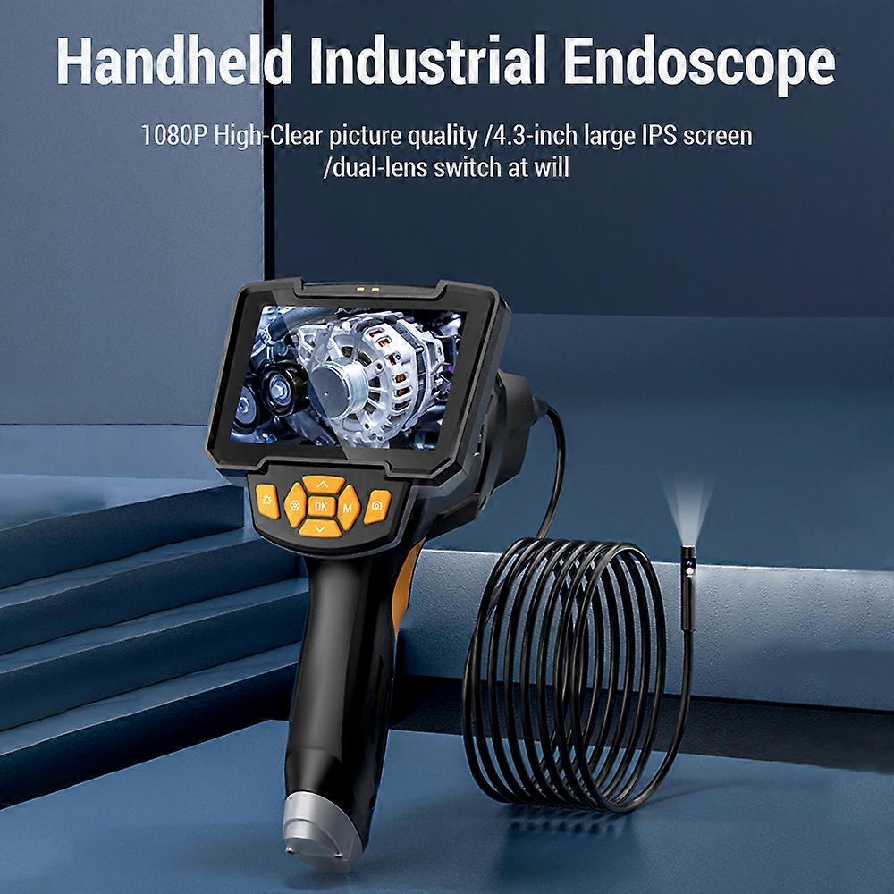 Handheld Industrial Endoscope 4.3 Inch 1080P Waterproof Borescope Camera with Light