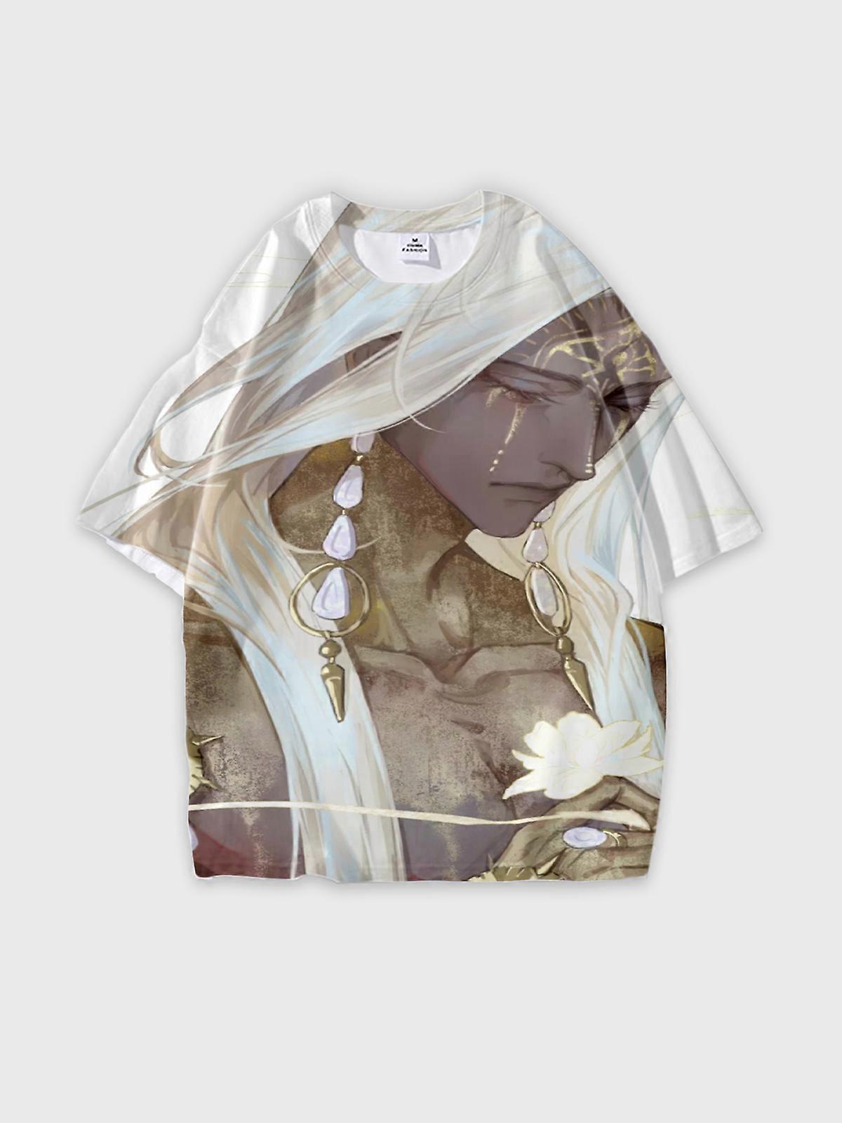T-Shirt Round Neck, Loose Short Sleeve Sultan’s Game Graphic Tee, Unisex Summer Casual Top V1364