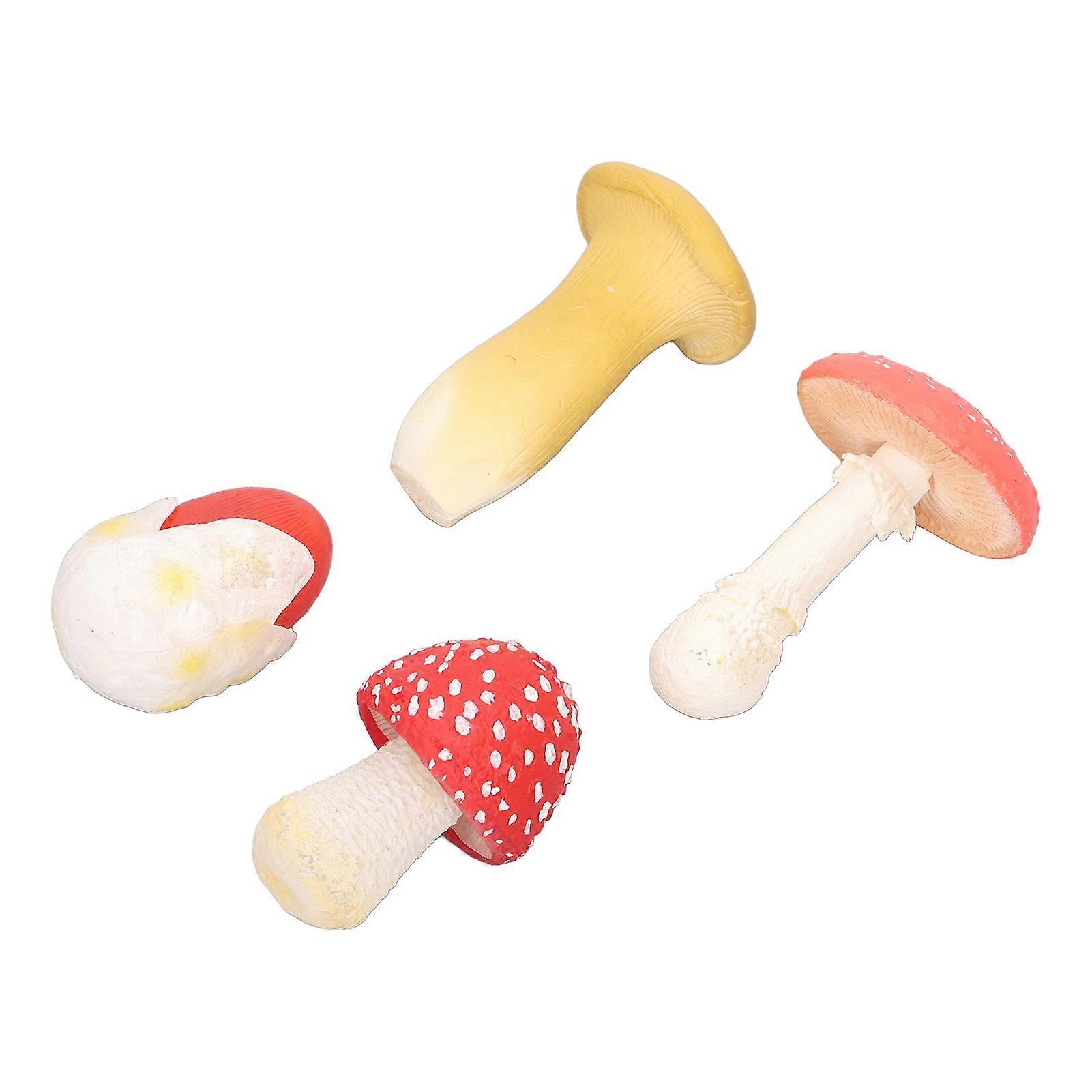 4pcs High Simulation Miniature Mushroom Figurines Set Type 2